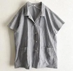 無印良品 MUJI ストライプ パジャマ シャツ 半袖 L メンズ