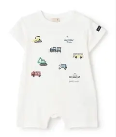【新品未開封】petit main 半袖カバーオール 80 働く車