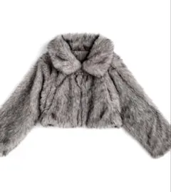 GRLビットつきミックスファーショート丈コート[on330]