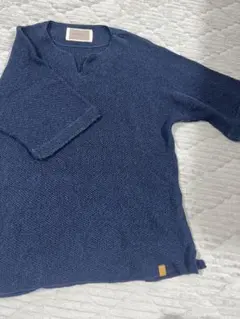 BEAMS LIGHTS ネイビー ニット スキッパーネックのサムネイル