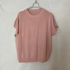 無地 半袖 ニット ピンク111