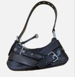 ZARA ダークブラウン　レザーショルダーバッグのサムネイル
