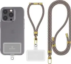 スマホストラップ、スマホショルダーストラップ・スマホハンドストラップ レインボー