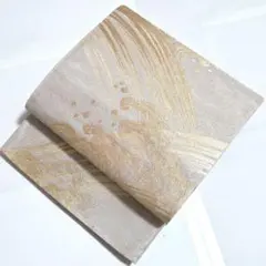 B◇着物くつろぎ 夏物 流水模様 銀糸 六通 正絹 薄物 絽 紗 袋帯