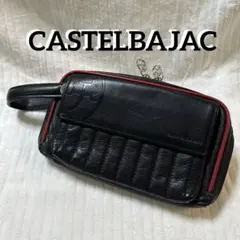 カステルバジャック セカンドバッグ クラッチバッグ レザー 型押しロゴ