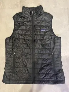 【美品】16年製　パタゴニア　ナノパフベスト　黒L 企業ロゴ 20's Patagonia ナノパフベスト 