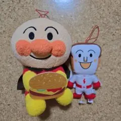 アンパンマン & しょくぱんまん ぬいぐるみマスコット 2個セット まとめ売り