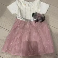 JoJo Maman Bébé ワンピース ホワイト・ピンク