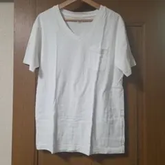 Champion Vネック ポケットTシャツ ホワイト LARGE