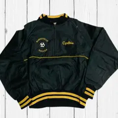 USA製 90s ハーフジップナイロンスタジャン サッカー 刺繍 ヴィンテージ