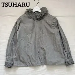 TSUHARU by Samansa Mos2 プリーツ襟ピンタックブラウス