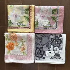 未使用　HANAE MORI ハンカチ4枚セット　ハナエモリ　花柄　森英恵
