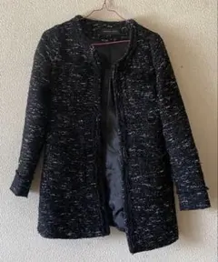 MERCURYDUO ノーカラージャケット F ブラック系　中古