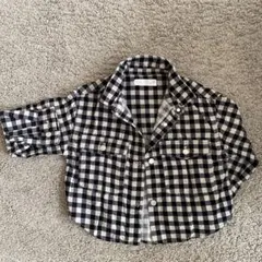 ZARA キッズ 長袖シャツ ブラック・ホワイトチェック 7-122センチ〜
