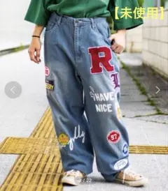 【未使用】JUNGLE STORM パッチワークデザイン デニムパンツ