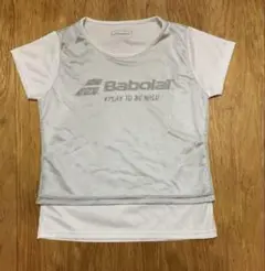 Babolat メッシュ Tシャツ ホワイト/グレー　Lサイズ