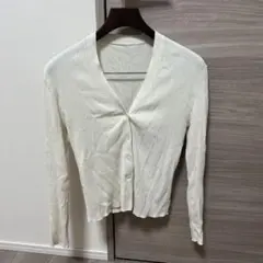 ROPE　アイボリー リブ編み カーディガン サイズ38