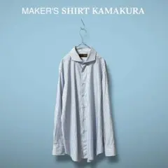【極上】Maker's Shirt 鎌倉シャツ200番手43-87ストライプ L