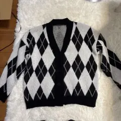 アーガイル柄ニットカーディガン