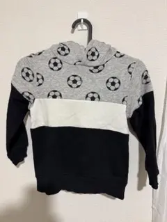 サッカーボール柄 パーカー フード付き