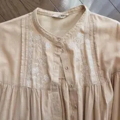 Samansa Mos2 刺繍入り長袖ワンピース