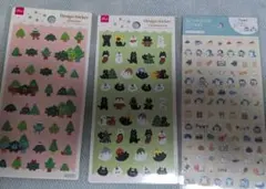 DAISO デザインシール 3枚セット クリスマス 猫 ペンギン まとめ売りのサムネイル