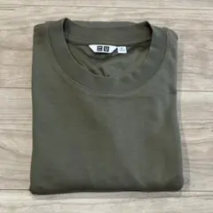 エアリズムコットンクルーネックTシャツ　カーキ　Mサイズ