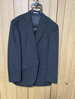 良品！スーツセレクト　スペアパンツ付　ブラック　ストライプスーツ　A5