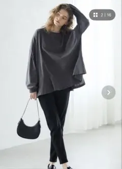 coca 裾フレアチュニック長袖トップス