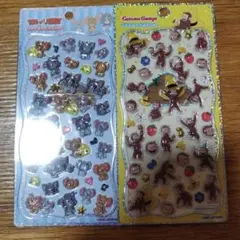 正規品 トムとジェリー おさるのジョージ プチドロップステッカー 2枚セットのサムネイル