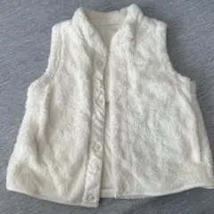 ユニクロ リバーシブルフリース ベスト 100cm アイボリー