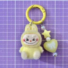 ミニ ラブブ キーホルダー キーリング イエロー