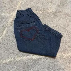 キッズハート刺繍付きデニム