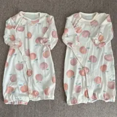 ベビー ツーウェイ ドレスオール 女の子 新生児 双子 通年素材 桃柄