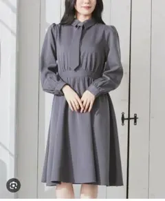 ハニーズ　ネクタイワンピース　グレーのサムネイル