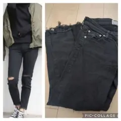 ブラックフレイドヘムストスリ　25インチ