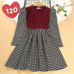 ワンピース　女の子　120　赤　発表会　フォーマル　パーティー　おしゃれ　新品