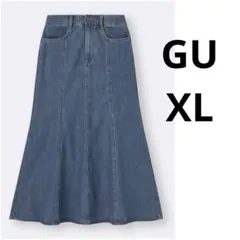 GU ジーユー ライトデニムフレアマキシスカート