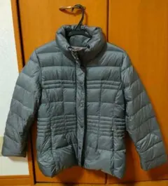 グレー ブラック キルティング ダウンジャケット M