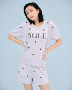 gelato pique ハートロゴジャガード 上下セット 半袖 ルームウェア
