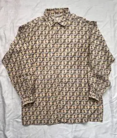 80s pia sports shirt 総柄 made in japan