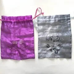 ベトナムで購入☆オーガンジー☆巾着ポーチ☆2枚セット