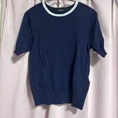 ネイビー　ラメ　トップス