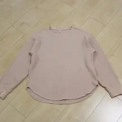 UNIQLO ユニクロ ワッフルクルーネック 長袖 ピンク S
