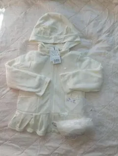 新品　☆ANNA SUI ☆白　ネコミミ　３WAYパーカー　115～125