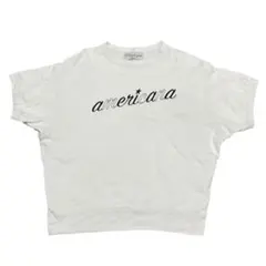 Americana アメリカーナ半袖 スウェットTシャツ ホワイト ロゴ入りのサムネイル