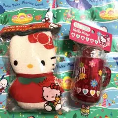 ハローキティレトロ　バススポンジ&ハミガキセット