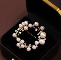 ブローチ コサージュ パール ゴールド 卒業式 入学式 結婚式 同窓会フォーマル