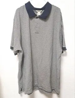 L.L.Bean ストライプポロシャツ XL ネイビー 大きいサイズ