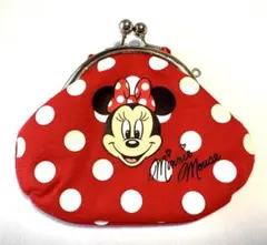ミニーマウス　ドット&リボンがま口ポーチ・コインケース